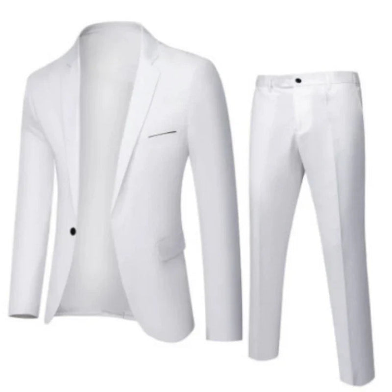 Męski garnitur slim fit składający się z marynarki i spodni