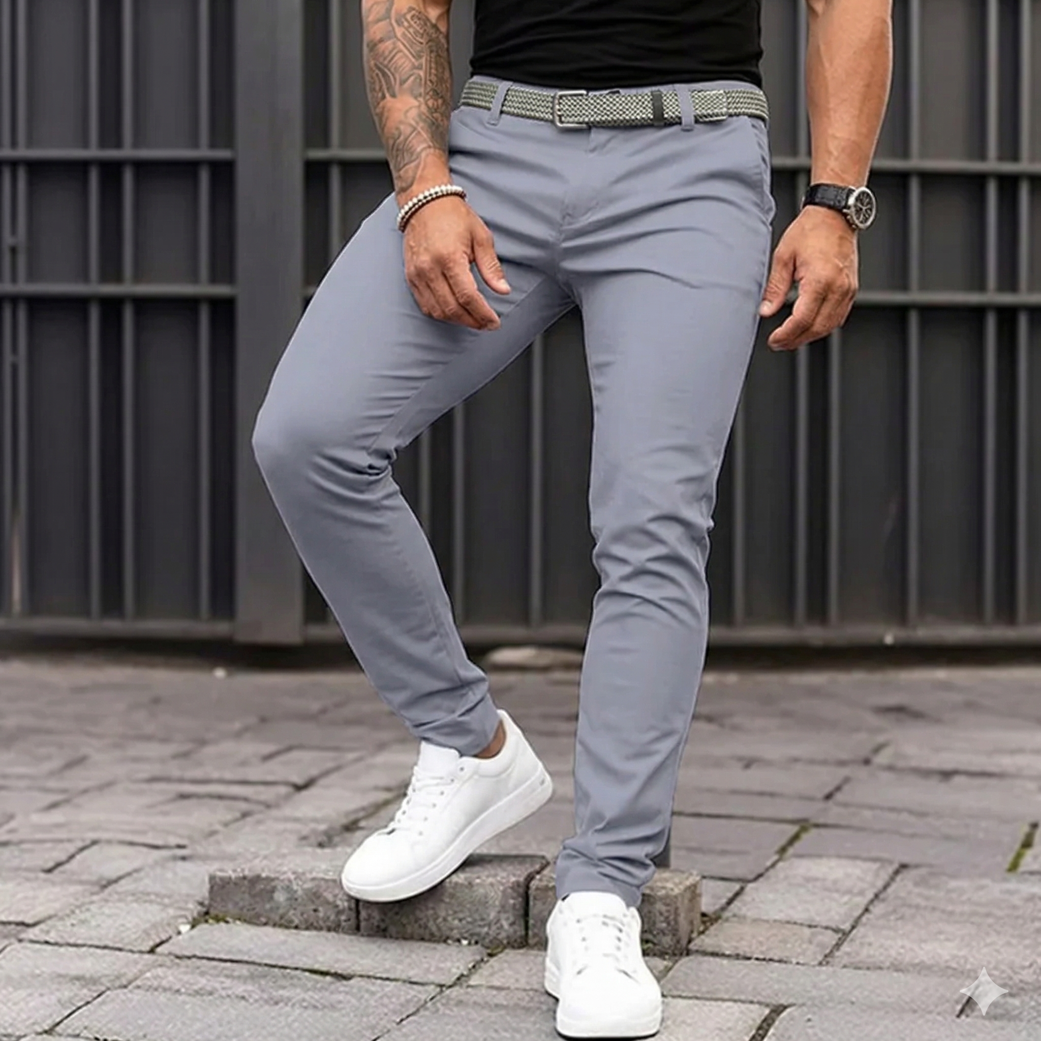 Męskie zwężane spodnie chino o dopasowanym kroju