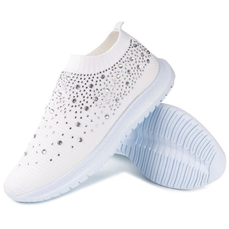 Sneakersy Damskie Wsuwane Slip On Z Cyrkoniami