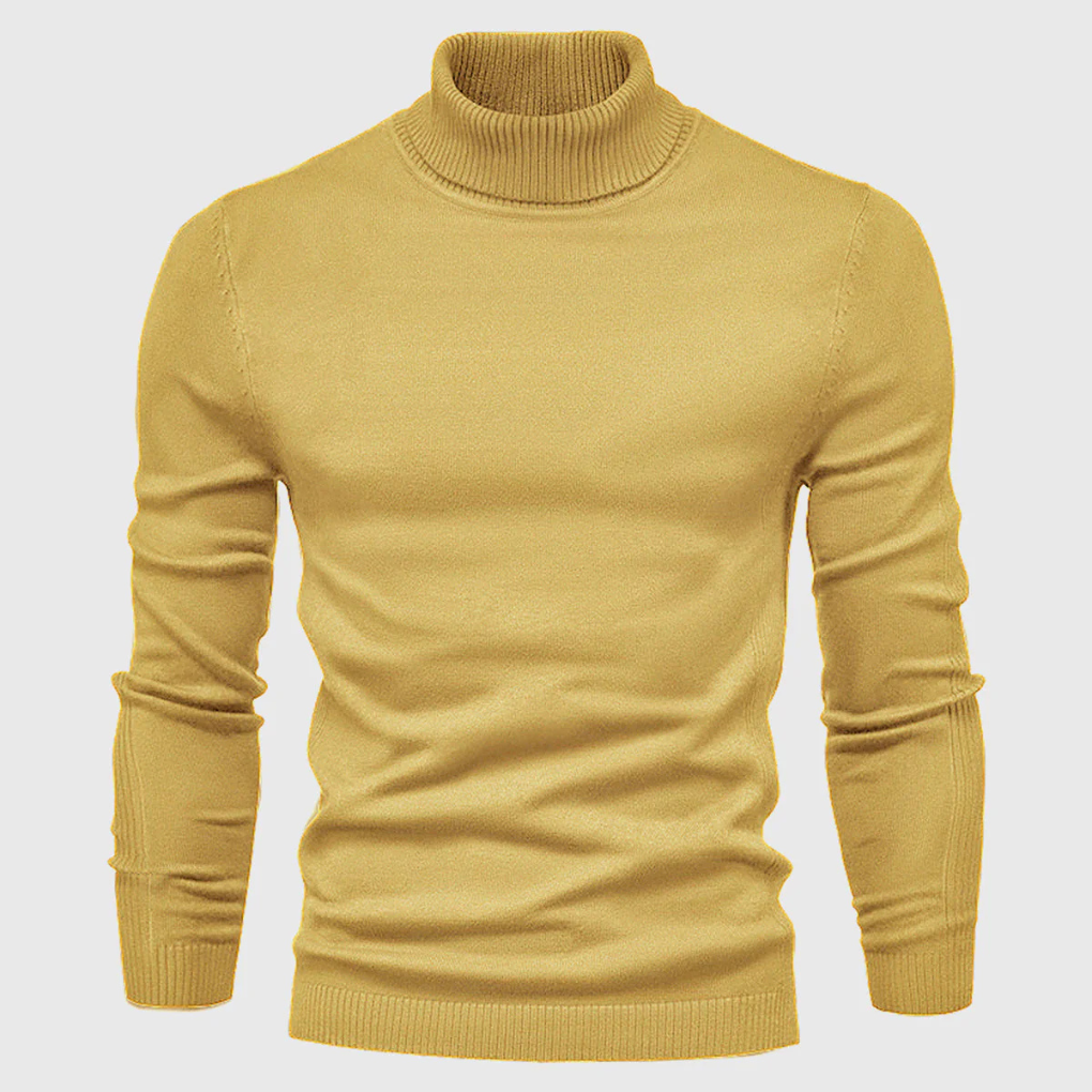 Sweter męski z golfem dopasowany