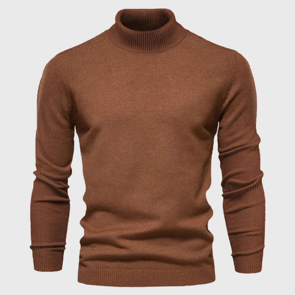 Sweter męski z golfem dopasowany