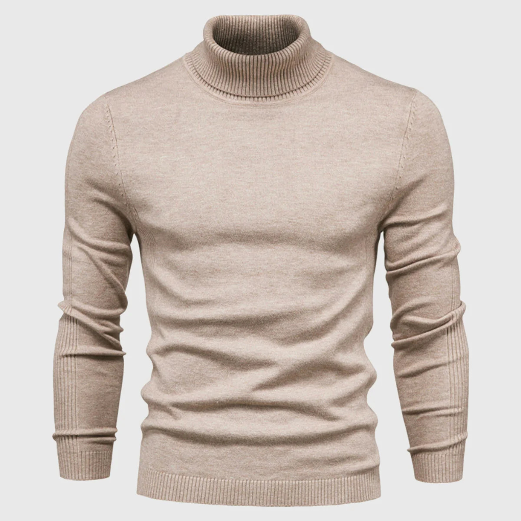 Sweter męski z golfem dopasowany