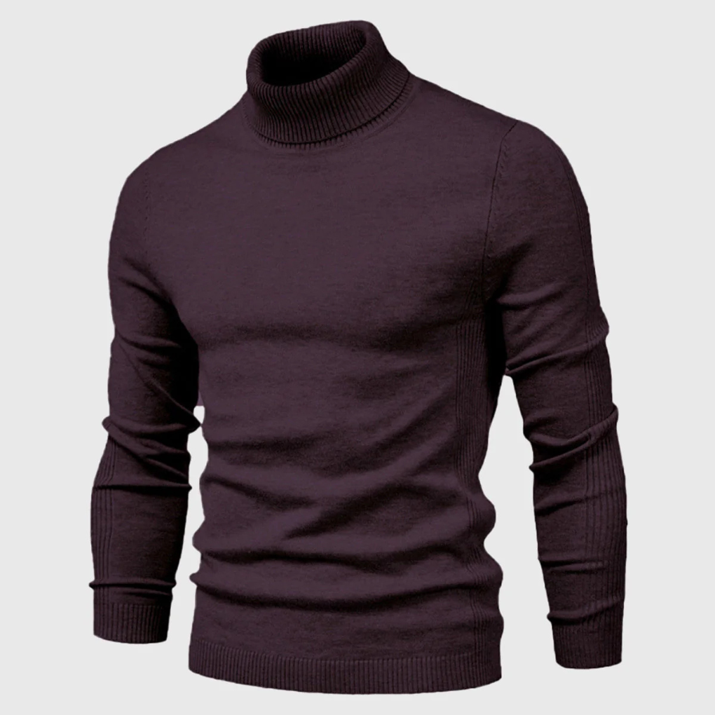Sweter męski z golfem dopasowany