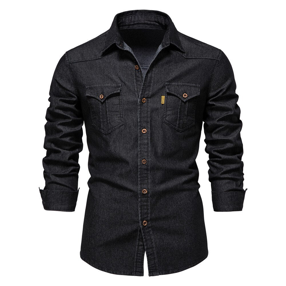 Koszula jeansowa męska slim fit ze stretchem