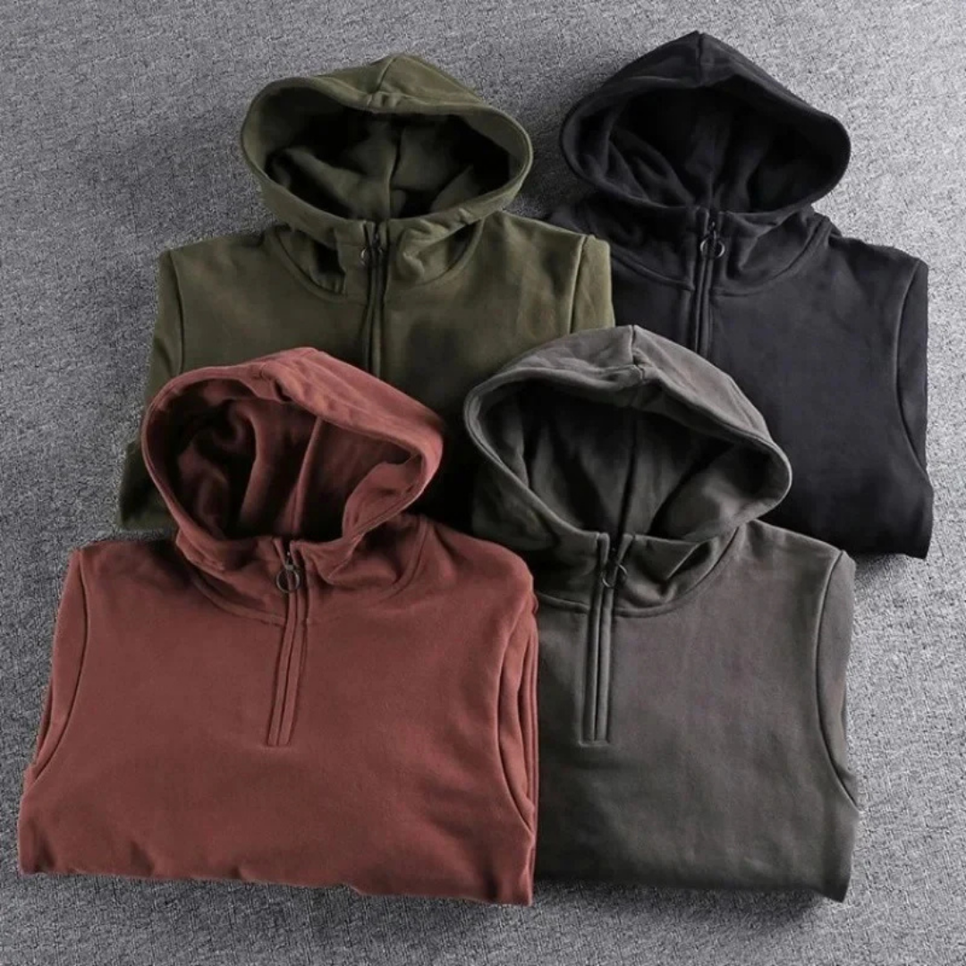 Bluza męska z kapturem i półzamkiem