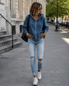 Bluza damska rozpinana z kapturem oversize