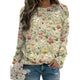 Bluza Damska w Kwiaty Oversize Długi Rękaw