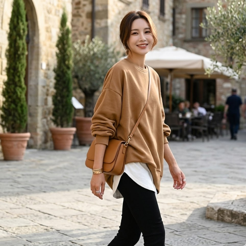 Bluza damska oversize Długi rękaw