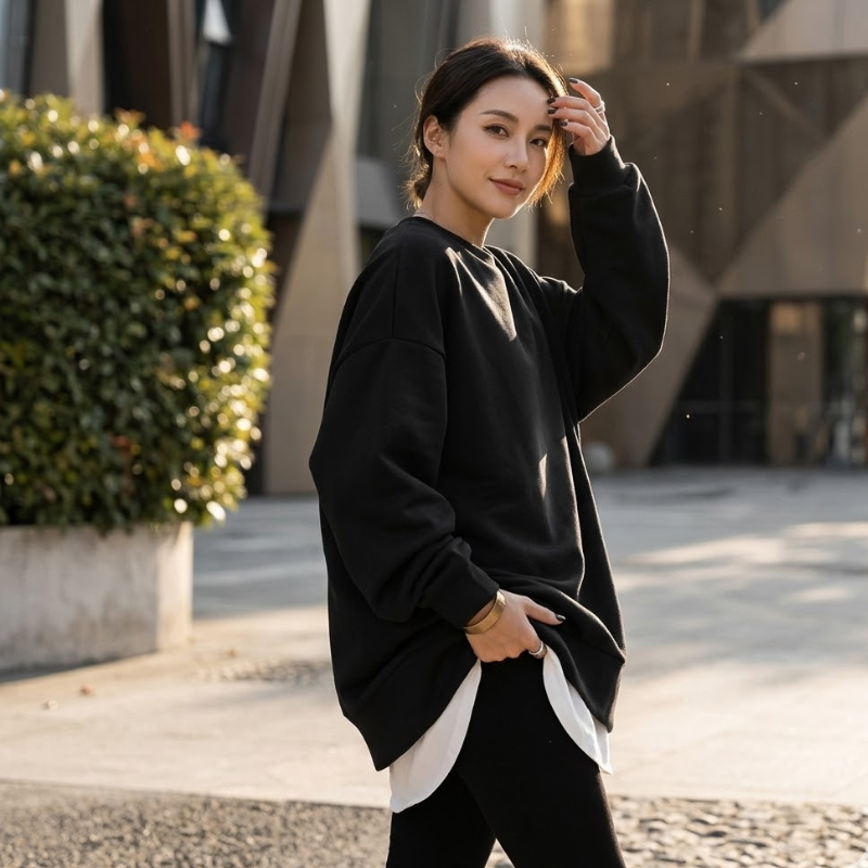 Bluza damska oversize Długi rękaw
