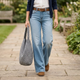 Damskie Jeansy Szerokie z Wysokim Stanem Wide Leg