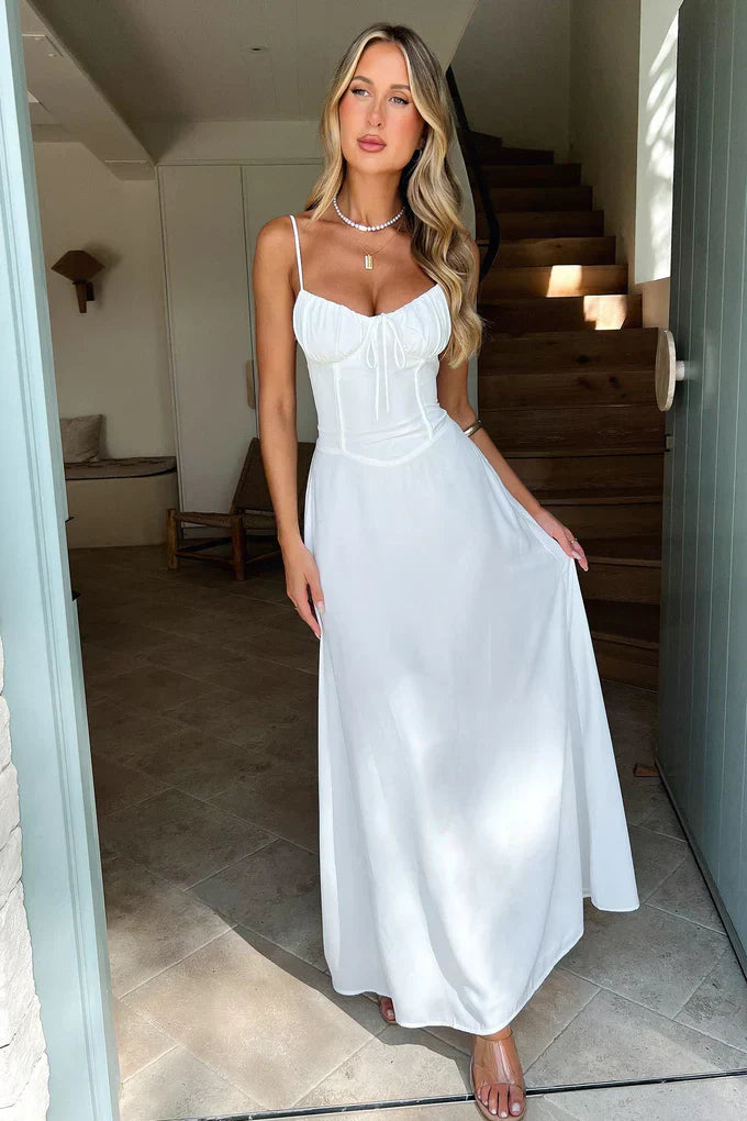 Damskie lato sukienka gorsetowa maxi