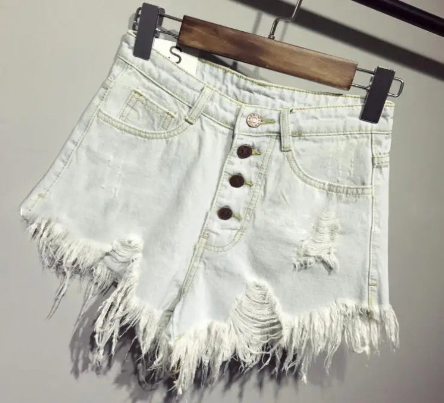 Damskie spodenki z podartymi frędzlami Krótkie