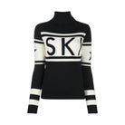 Sweter damski golf wełniany z wzorem graficznym