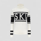 Sweter damski golf wełniany z wzorem graficznym