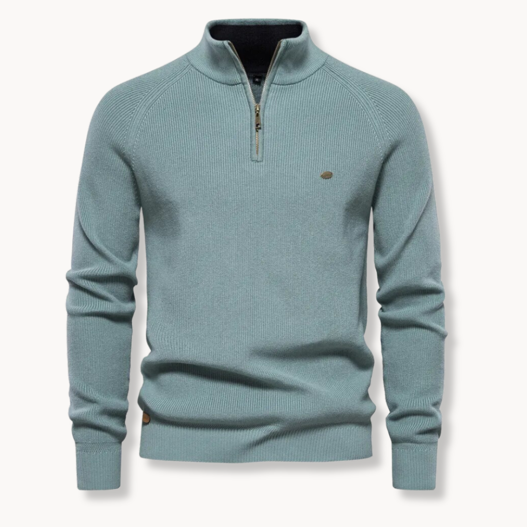 Sweter Męski Rozpinany Na Suwak Ze Stójką