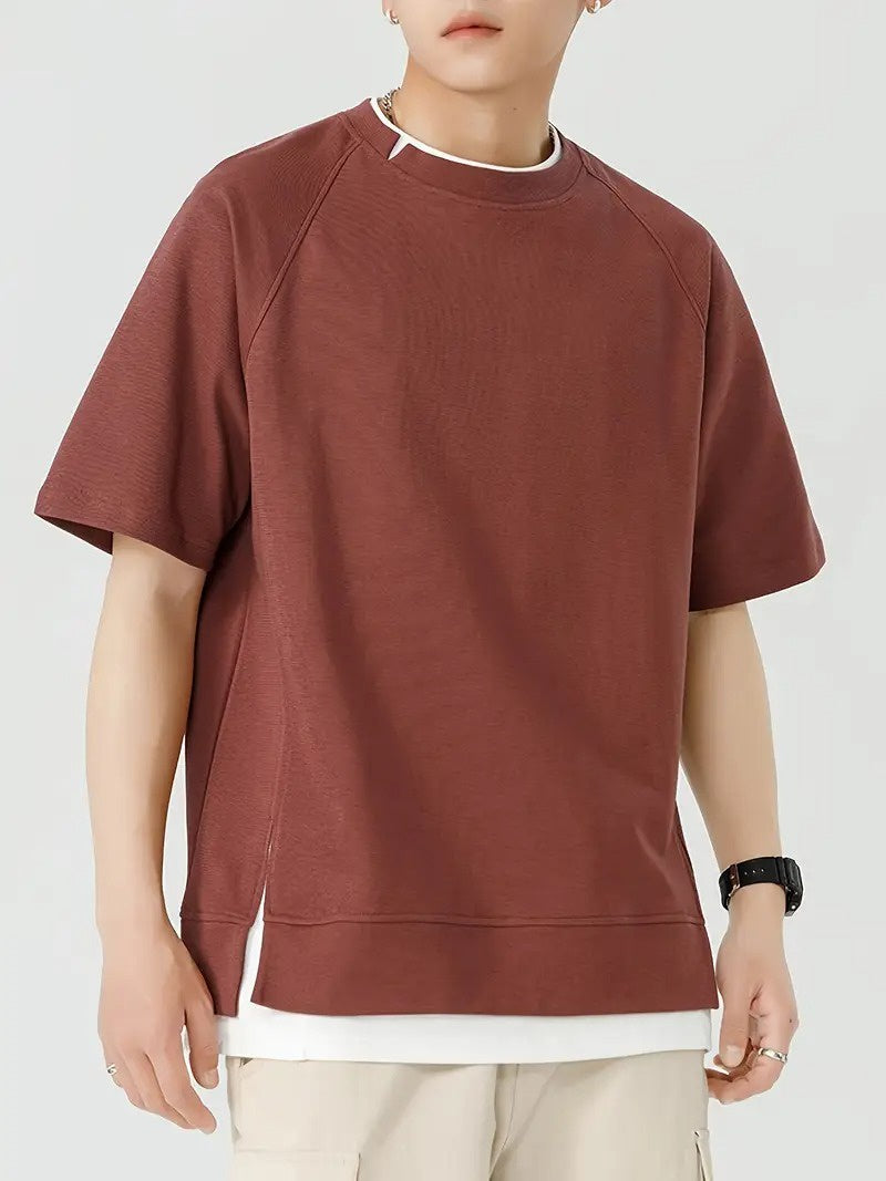 Koszulka Męska z Okrągłym Dekoltem i Krótkim Rękawem