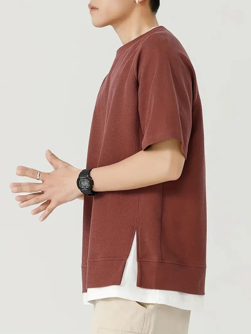 Koszulka Męska z Okrągłym Dekoltem i Krótkim Rękawem