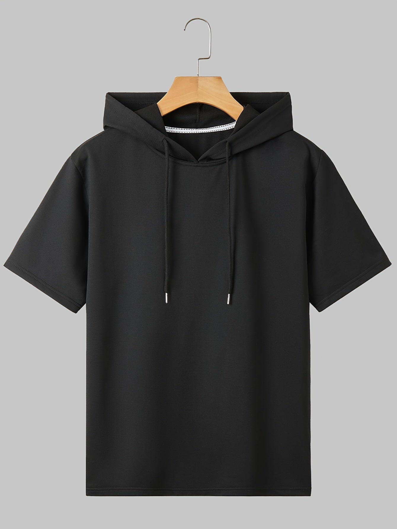 Męska Bluza z Kapturem Krótki Rękaw Oversize