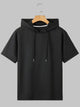 Męska Bluza z Kapturem Krótki Rękaw Oversize