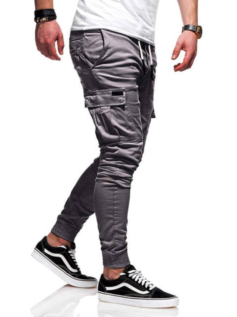 Męskie Spodnie Cargo Jogger ze Ściągaczami Slim