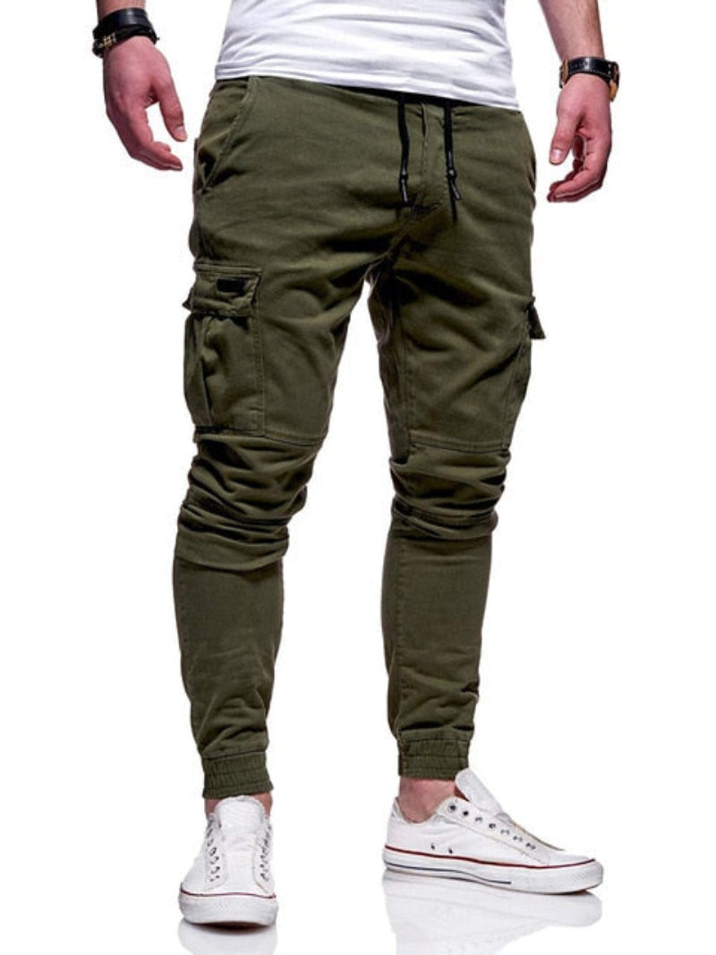Męskie Spodnie Cargo Jogger ze Ściągaczami Slim
