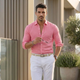 Męska Koszula z Długim Rękawem na Lato Slim Fit