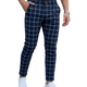 Męskie Spodnie w Kratę Slim Fit Casual