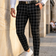 Męskie Spodnie w Kratę Slim Fit Casual