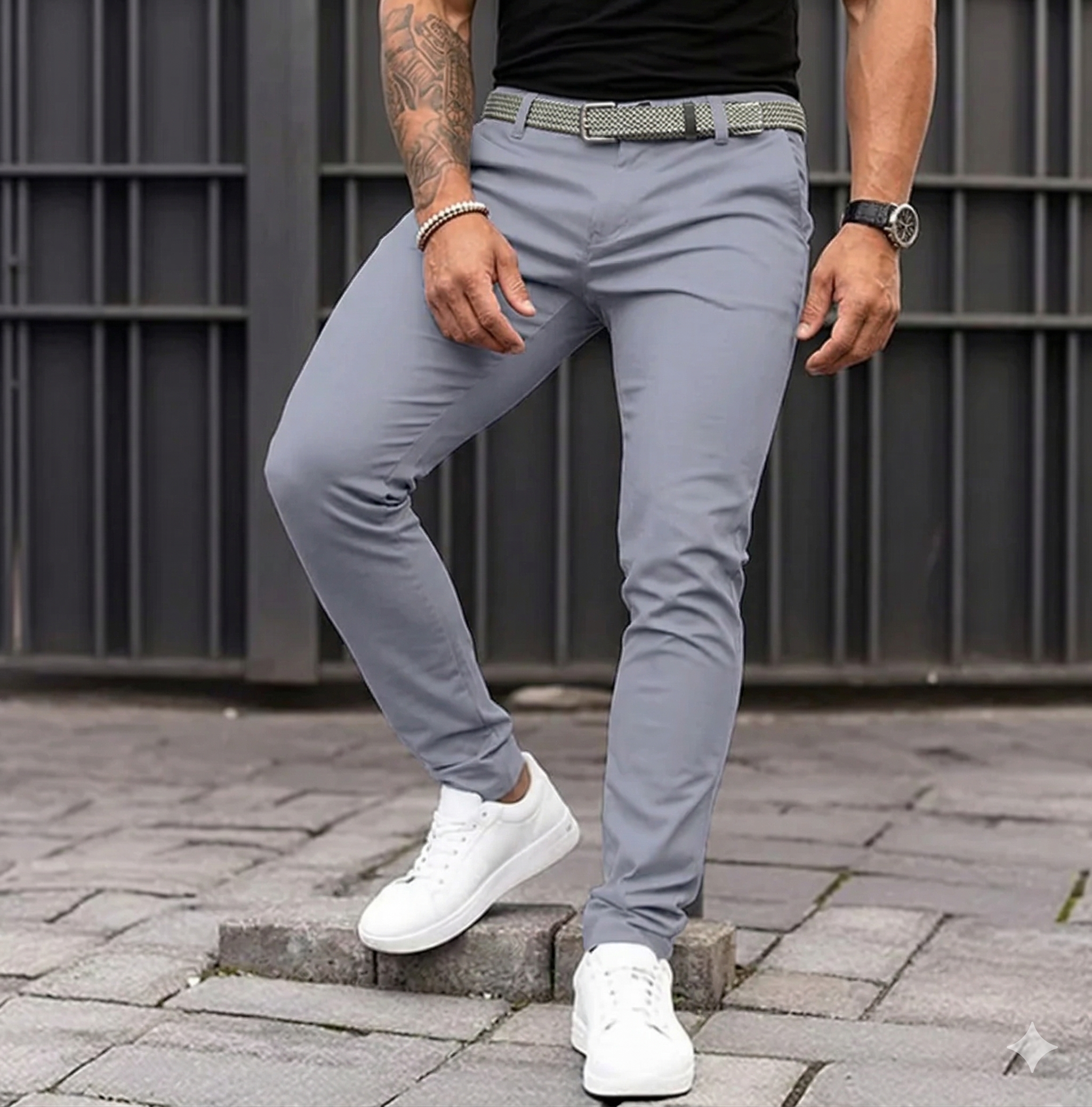 Męskie zwężane spodnie chino o dopasowanym kroju