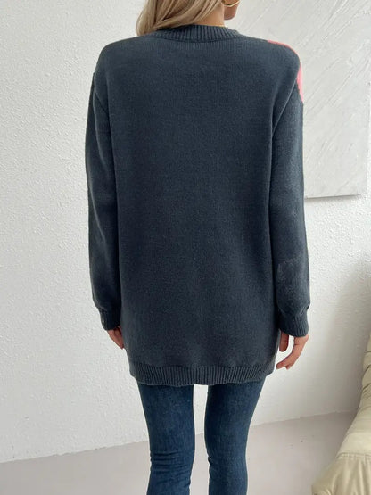 Sweter Damski z Wzorem Kwiatowym