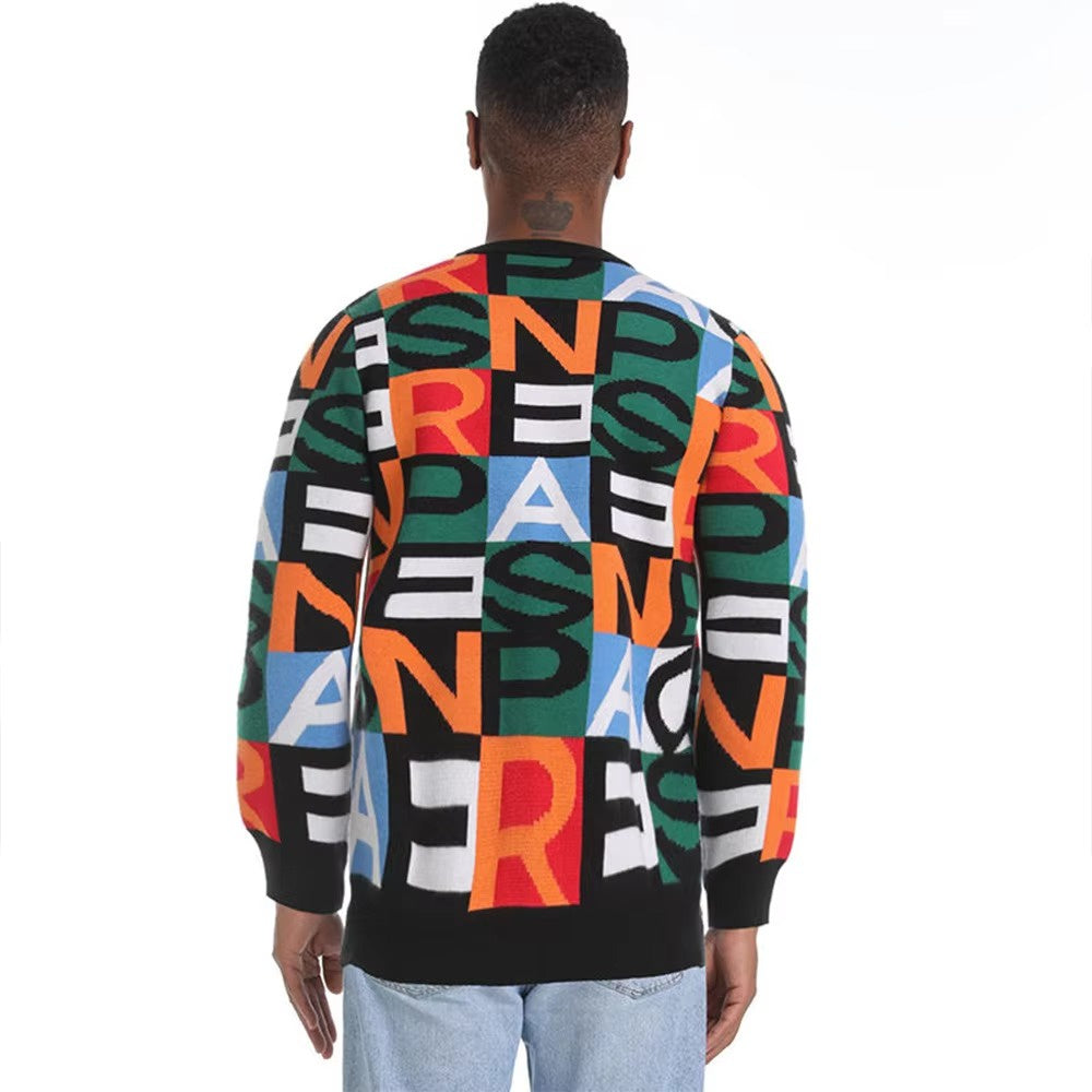 Sweter Męski z Geometrycznym Wzorem Liter