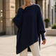 Sweter Damski Asymetryczny Oversize Rękaw Nietoperz