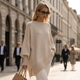Sweter Damski Asymetryczny Oversize Rękaw Nietoperz