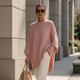 Sweter Damski Asymetryczny Oversize Rękaw Nietoperz