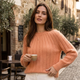 Sweter Damski Moherowy Oversize Okrągły Dekolt