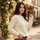 Sweter Damski Moherowy Oversize Okrągły Dekolt