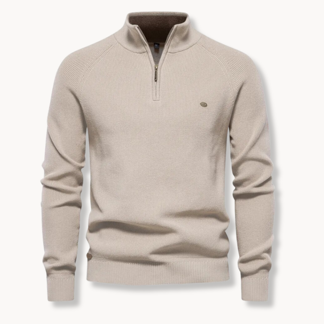 Sweter Męski Rozpinany Na Suwak Ze Stójką