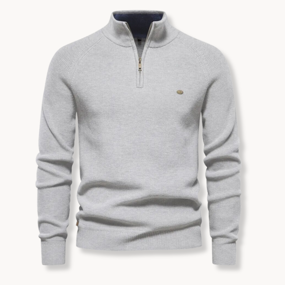 Sweter Męski Rozpinany Na Suwak Ze Stójką