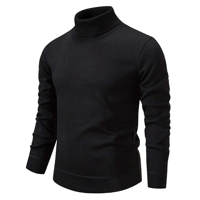 Sweter Męski z Golfem Slim Fit Długi Rękaw