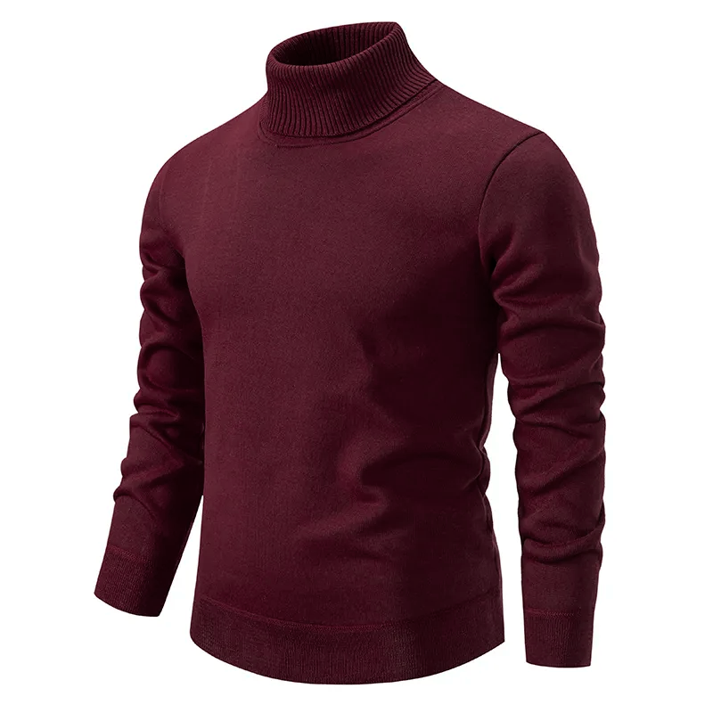 Sweter Męski z Golfem Slim Fit Długi Rękaw