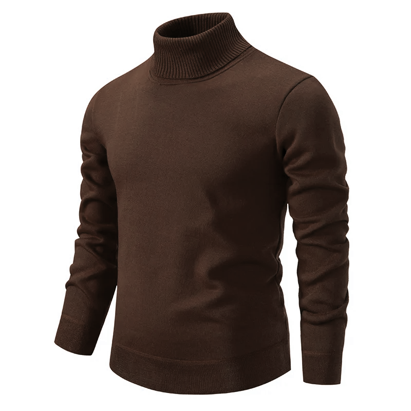 Sweter Męski z Golfem Slim Fit Długi Rękaw