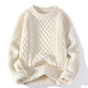 Sweter oversize'owy Wen's Cable Knit Okrągły dekolt