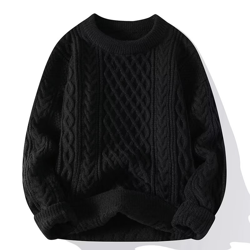 Sweter oversize'owy Wen's Cable Knit Okrągły dekolt