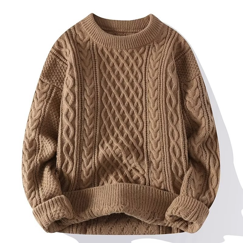 Sweter oversize'owy Wen's Cable Knit Okrągły dekolt