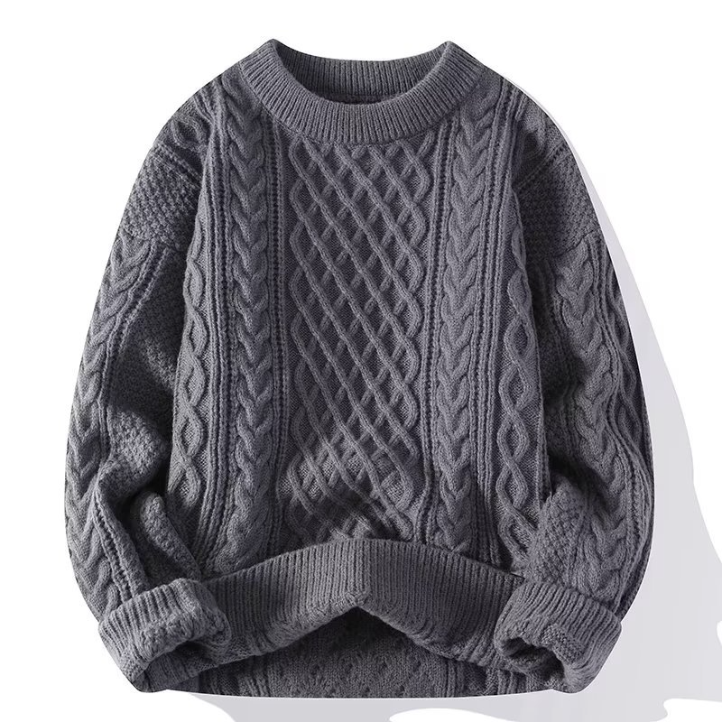 Sweter oversize'owy Wen's Cable Knit Okrągły dekolt
