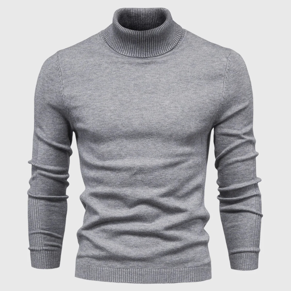 Sweter męski z golfem dopasowany