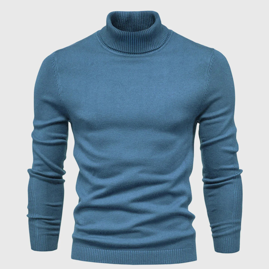 Sweter męski z golfem dopasowany