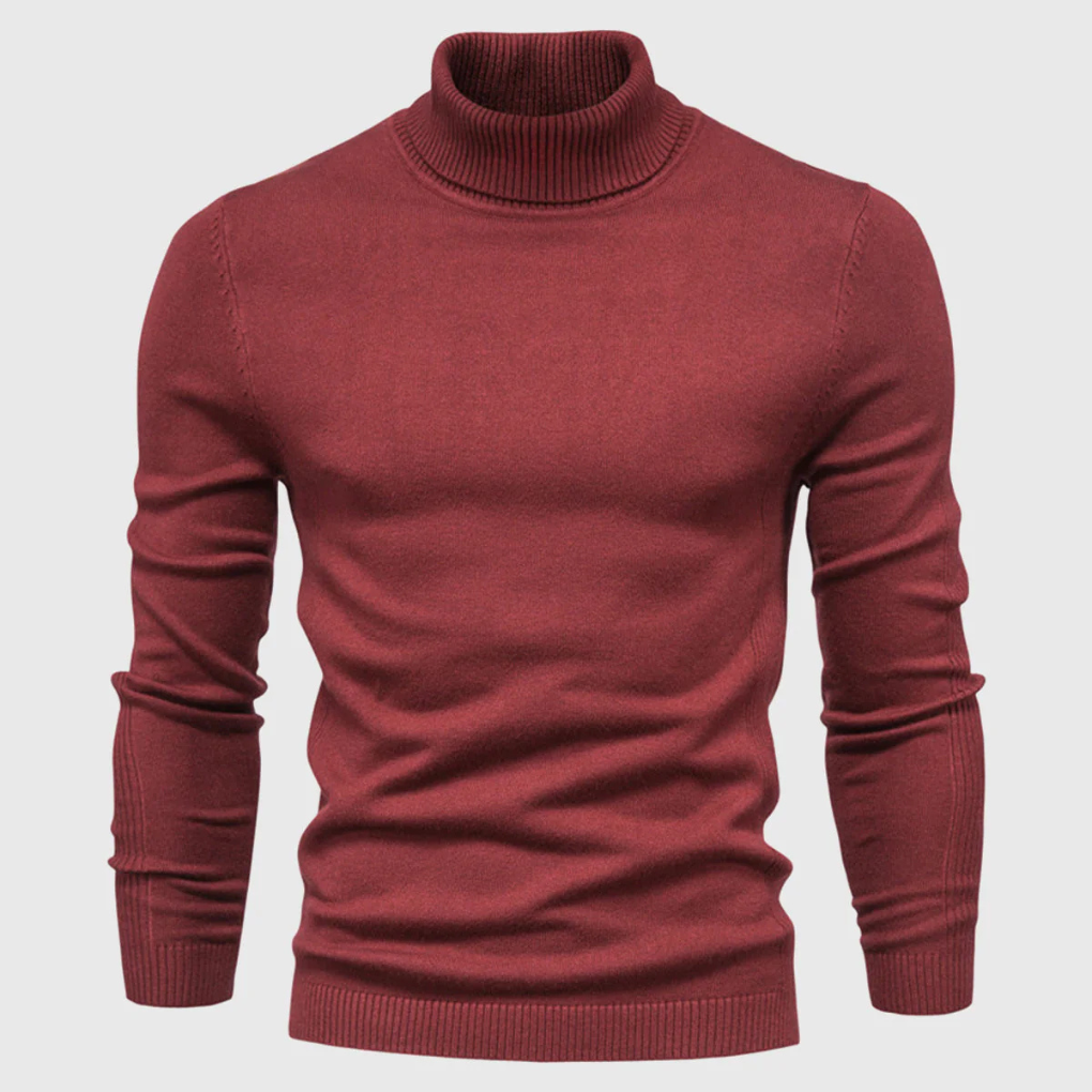 Sweter męski z golfem dopasowany