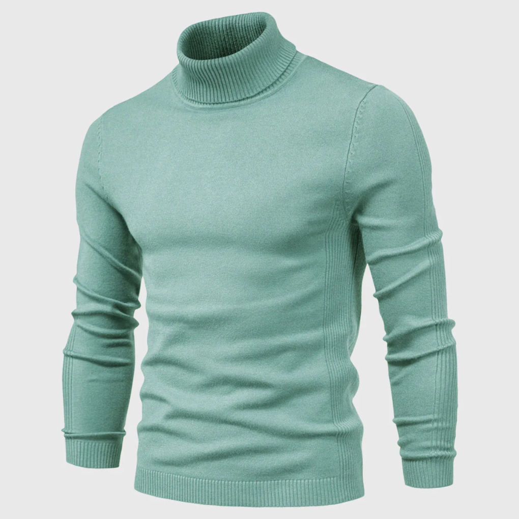 Sweter męski z golfem dopasowany