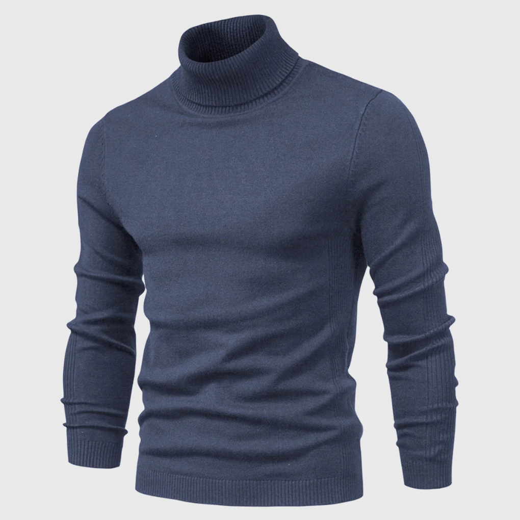 Sweter męski z golfem dopasowany